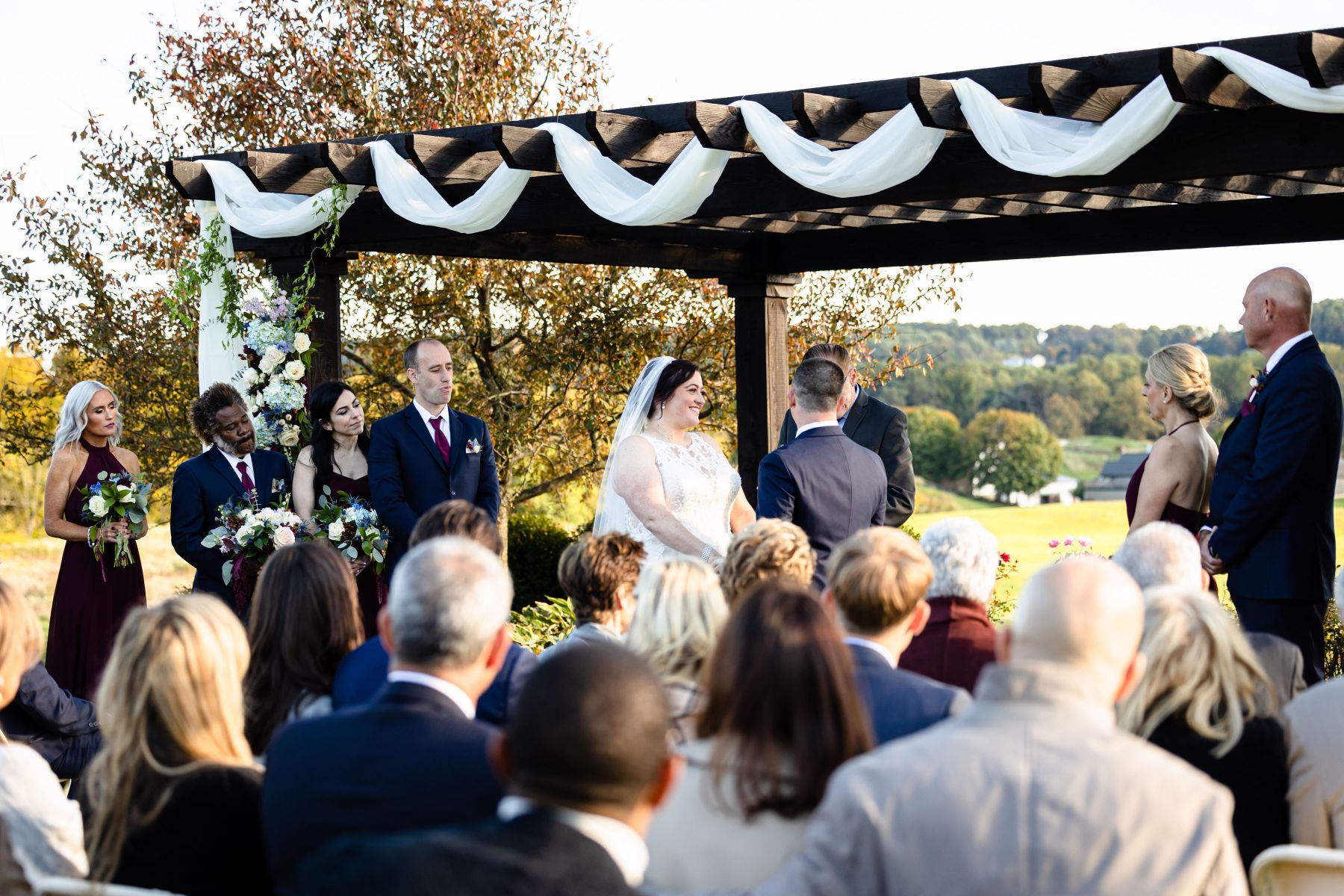 Couple exchanging vows  - Skyline terrace Couple exchanging vows  - Skyline terrace